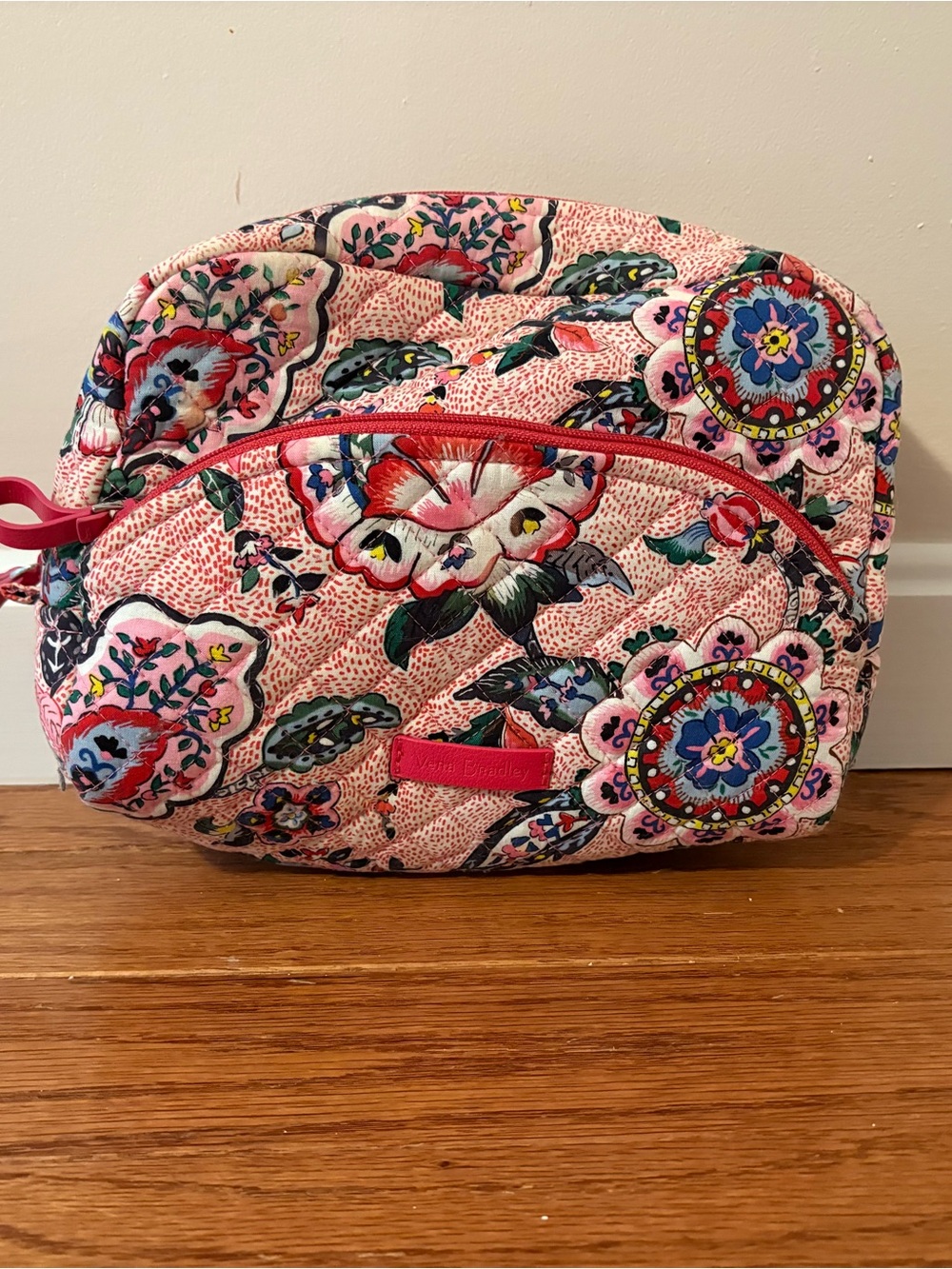 Vera Bradley Pink Quilted Floral Cosmetic Bag